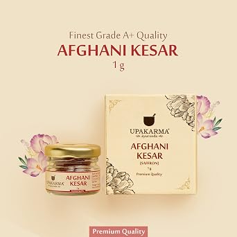 UPAKARMA Certified Natural, Pure and Organic Finest A++ Grade 1 Gram Afghani Kesar / Saffron Threads - Pack of 3