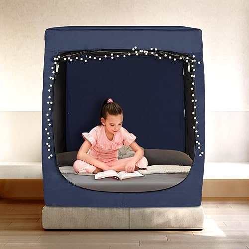 Miniatura 7 de Tienda de campaña para cama individual, tienda de campaña portátil de ensueño para niños y adultos, tiendas de campaña para dormir interiores 70%