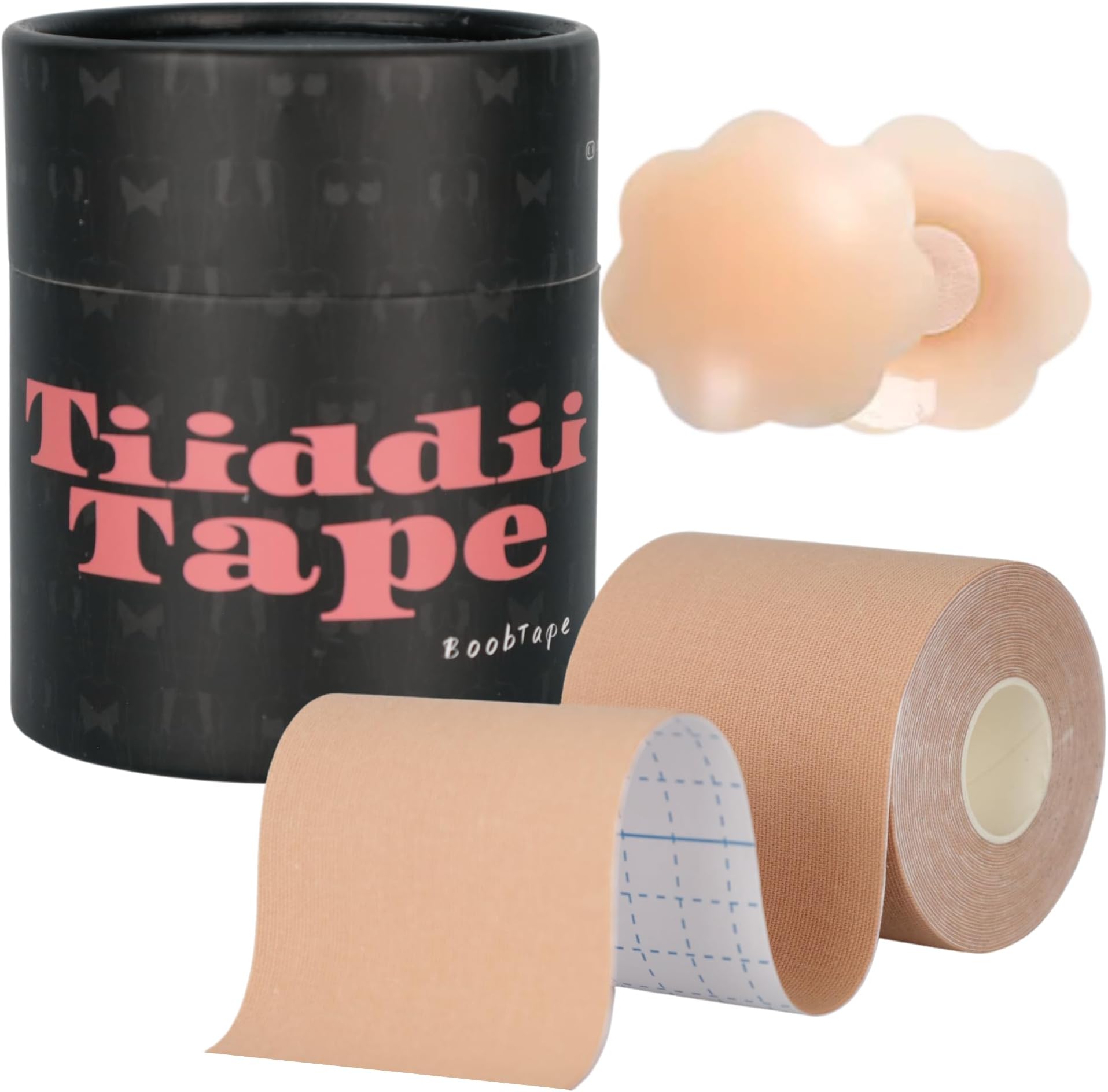 TiiddiiTIDDII TAPE: Premium Boob Tape & Breast Lift Kit for push-up support. Versatile, skin-safe body tape for all outfits.