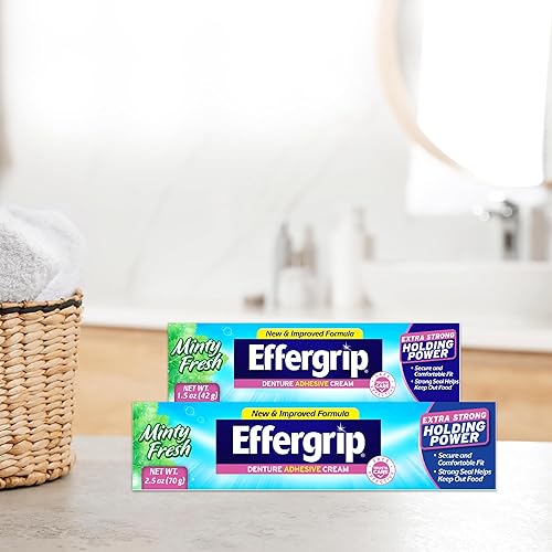 Miniatura 6 de Effergrip Crema adhesiva para dentaduras, poder de sujeción extrafuerte, 2.5 onzas