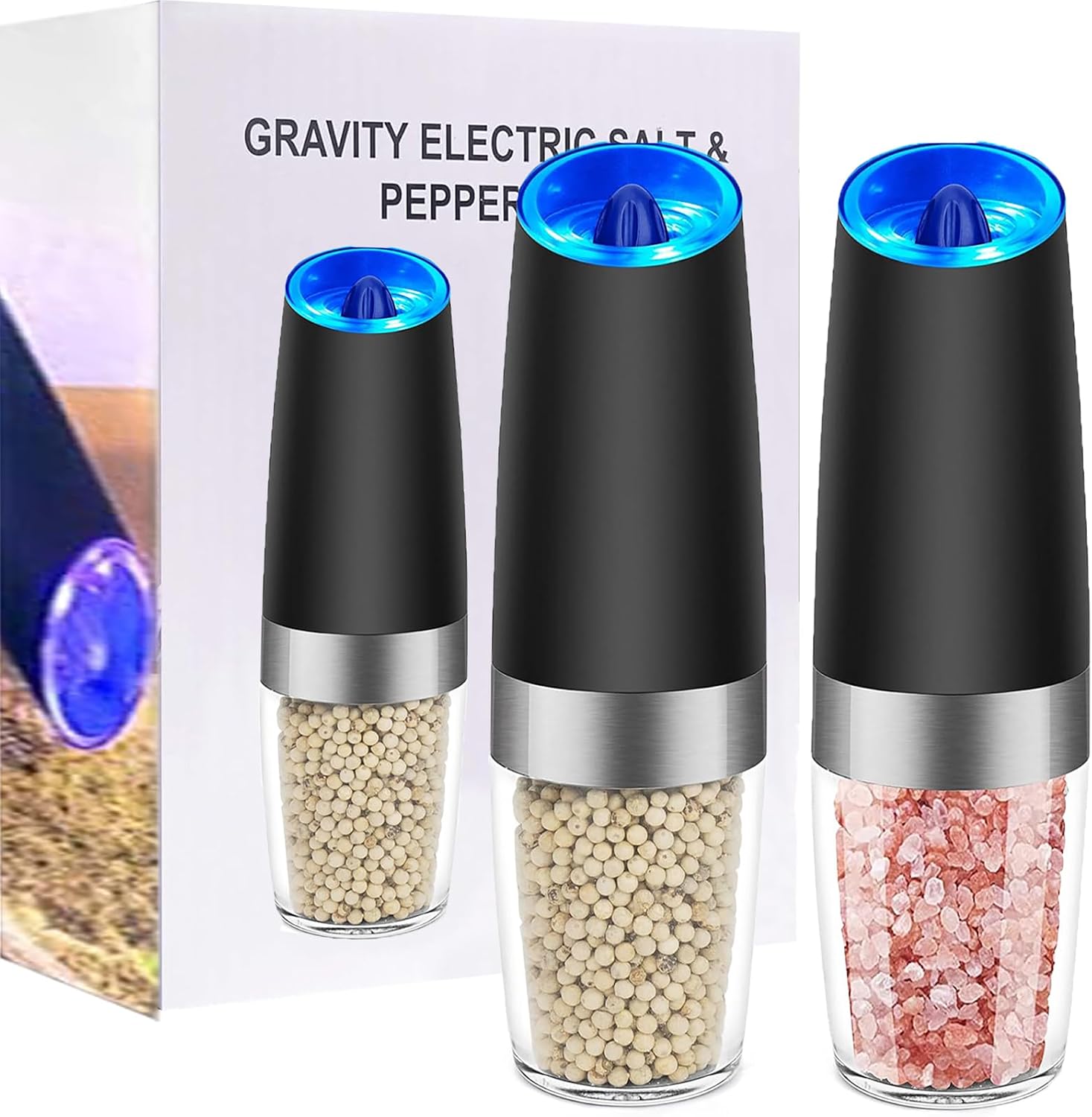 Amazon.com: Gravity Electric Pepper Grinder and Salt Grinder Set ...