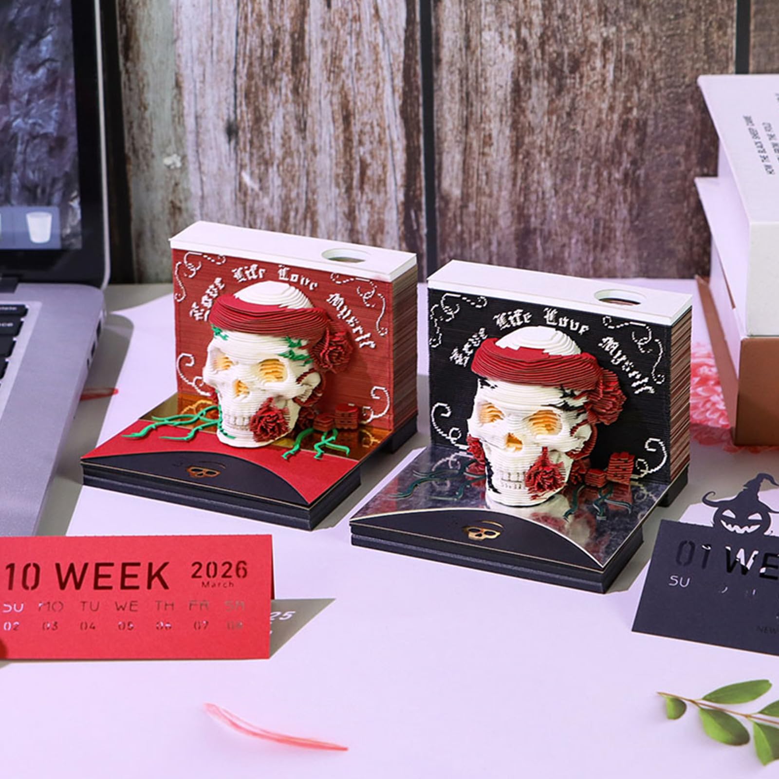 Tischkalender 2026, 3D-Kalender, abreißbarer Kalender, Papierschnitzerei, Kunst, Notizblock, Geschenk für Weihnachten, Einweihung, Desktop-Dekoration