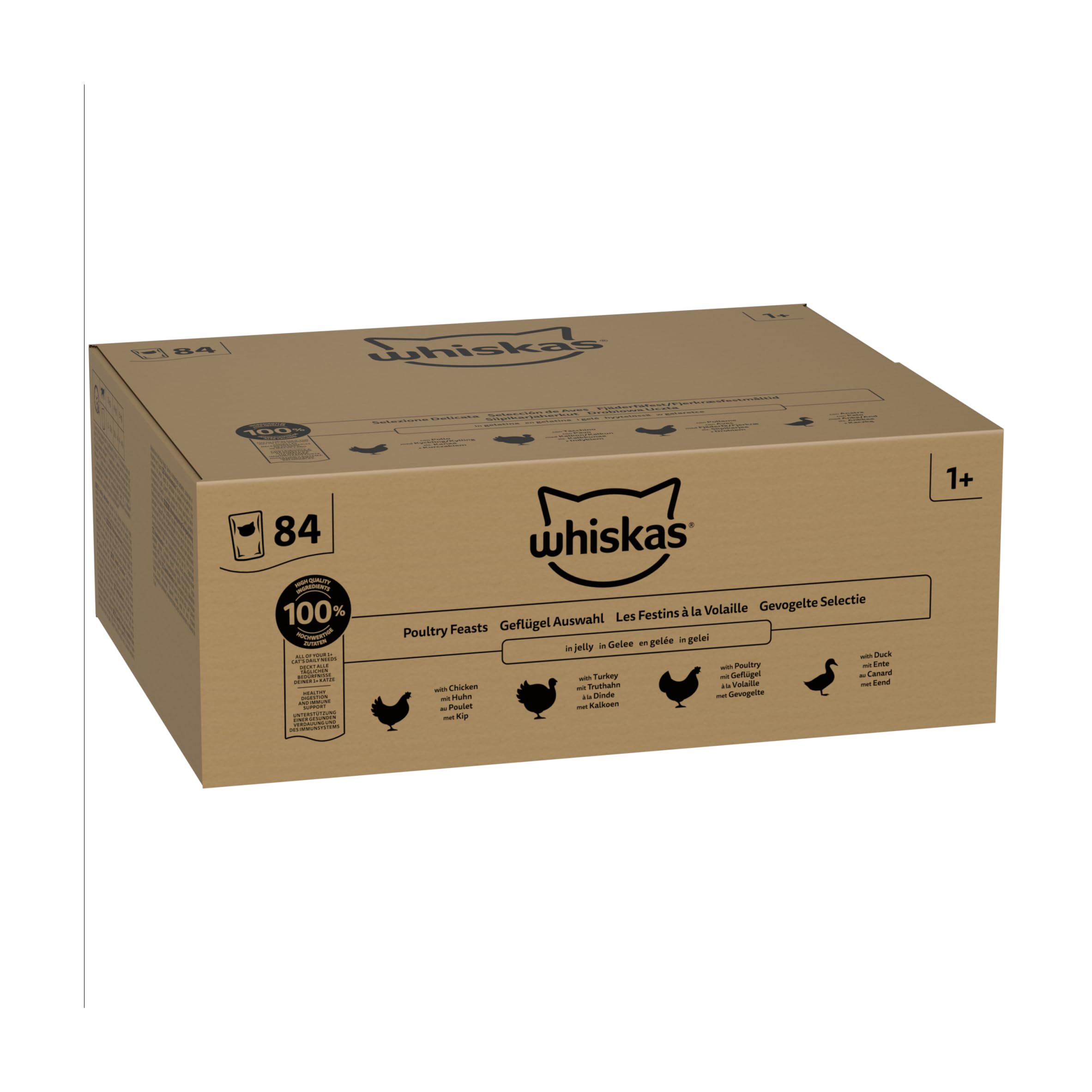 Whiskas Wet Food in Jelly for Cats 84 x 85g Poultry Selection