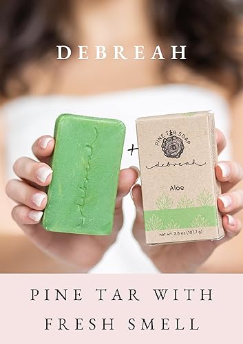 Miniatura 3 de Jabón en barra de aloe, beneficios del alquitrán de pino con un olor fresco, para hombres y mujeres, hecho a mano, vegano, proceso caliente, jabón