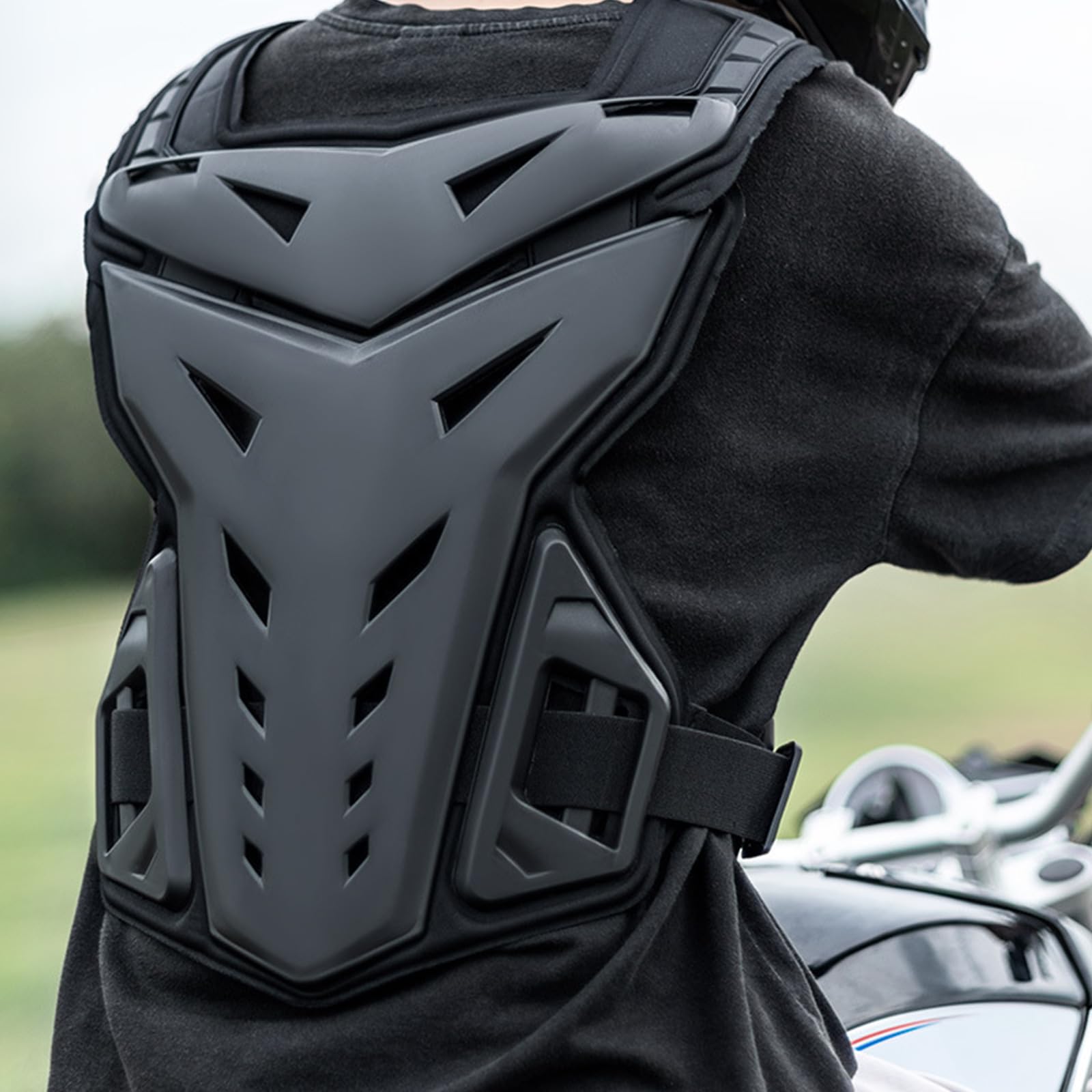 Protector de espalda flexible para moto de cross con acolchado de espuma y correas ajustables, defensa ajustable para motocicleta