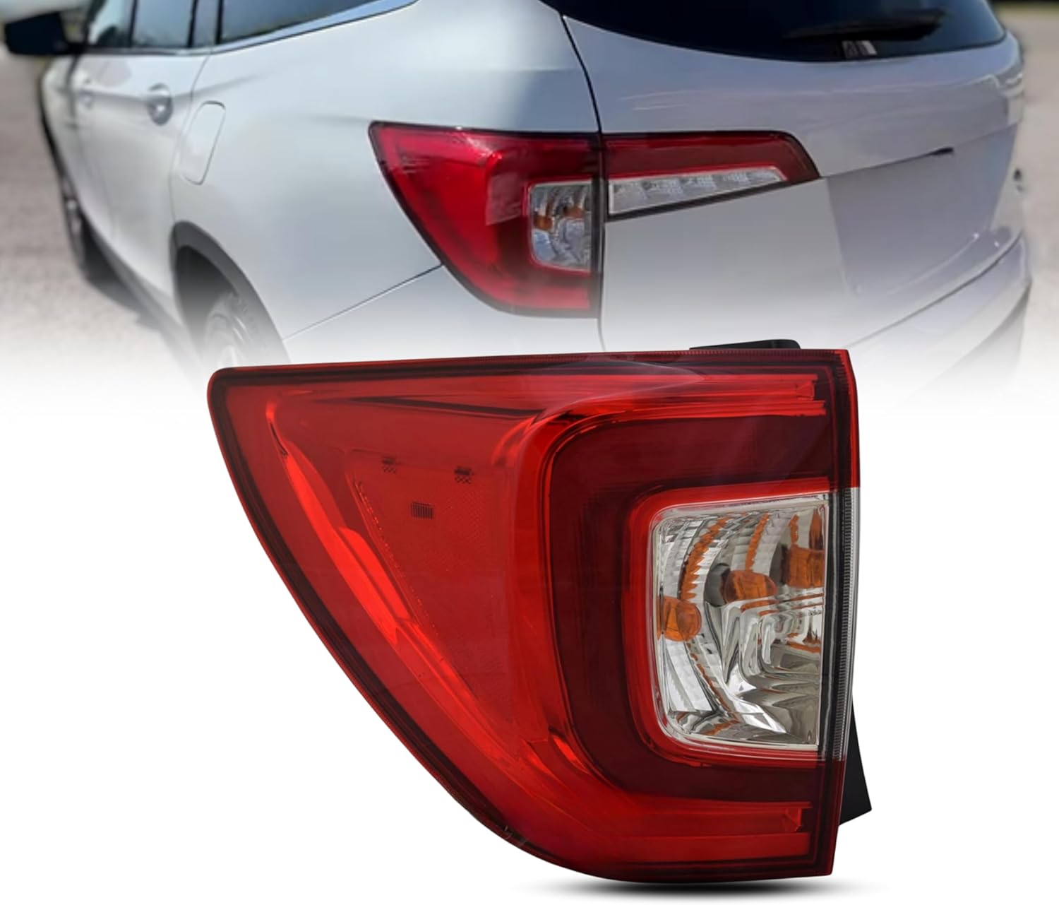 Taillamp Replacement for Honda 2019 2020 2021 2022 Pilot Sport Utility LED Tail Light Assembly With Bulb, Left/Driver Side, DOT&SAE, OEM: 33550-TG7-A11, Partslink: HO2804120