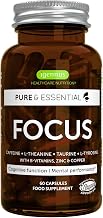 Focus - Complete Nootropic Supplement with 200 mg Caffeine, L-Theanine, Taurine, L-Tyrosine plus B Vitamins, Zinc and Copper. Energy, Concentration and Memory. 60 Vegan Capsules - Igennus