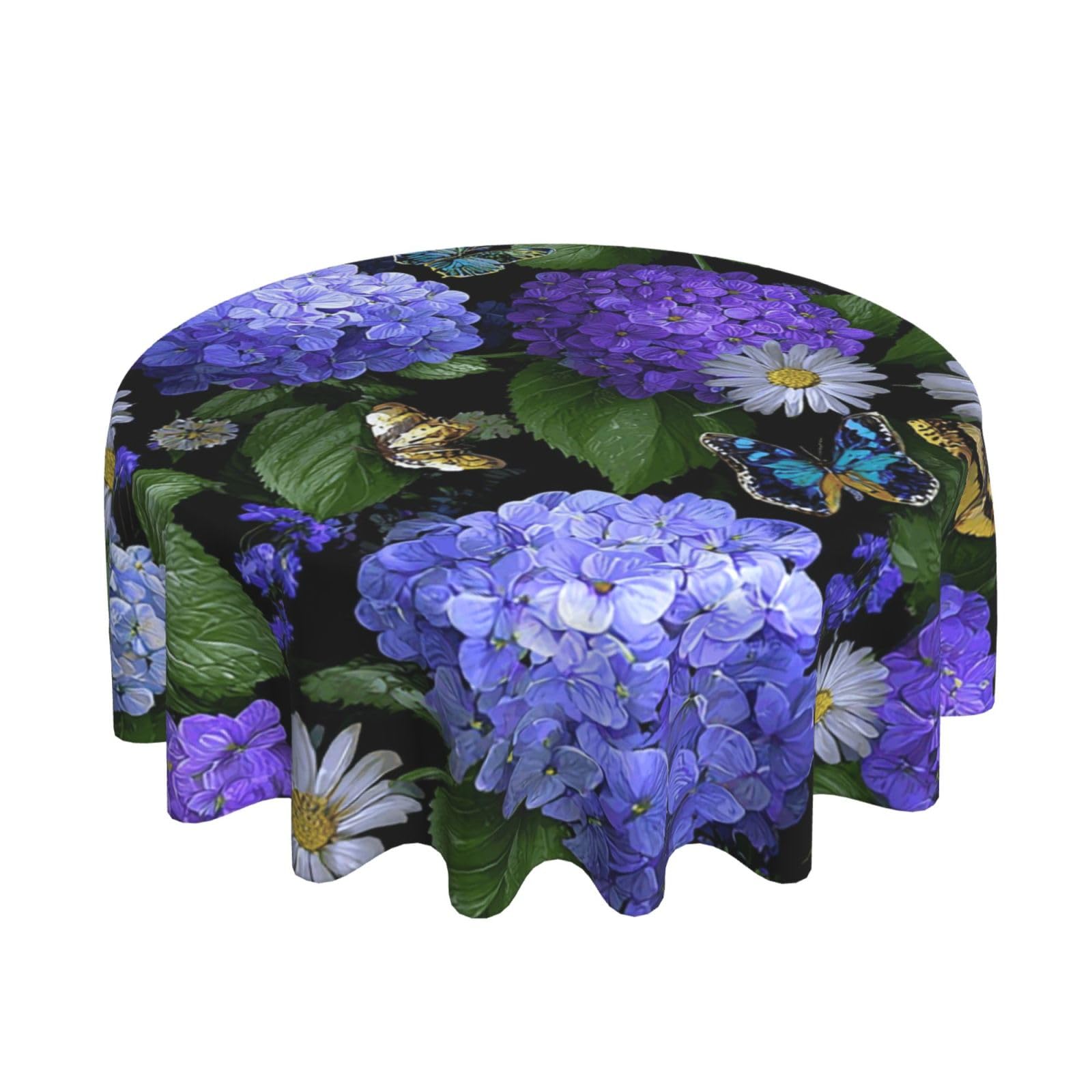 Table Cloths for Rectangle Tables 152x152 cm Waterproof Farmhouse Table Cloth Hydrangeas Daisies Butterflies Tablecloths Washable Wrinkle Free Table Cover for Dining Table Weddings Events Party Buffet