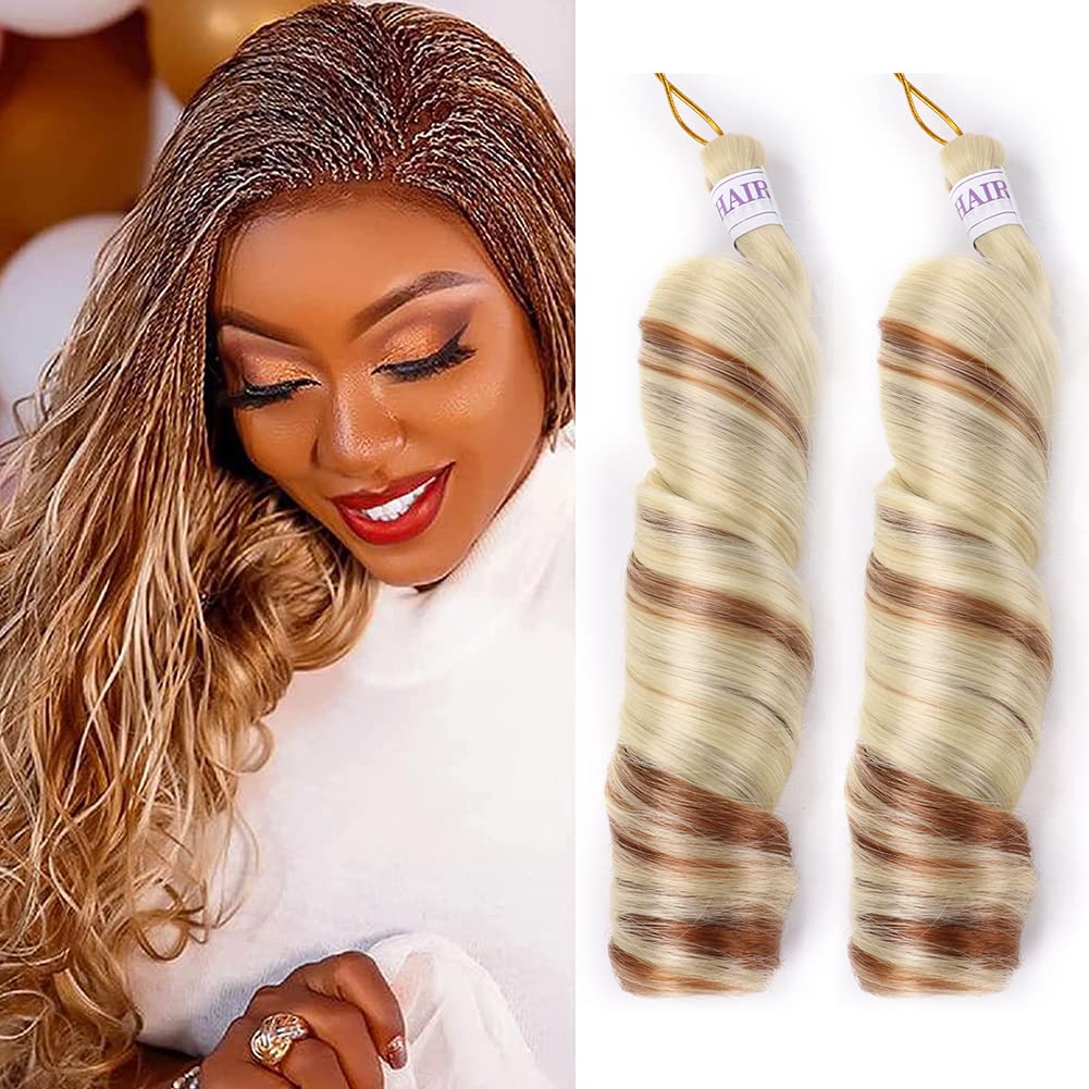 Pelo rizado francés para trenzas de caja, 8 paquetes de 12 pulgadas, 85 g/paquete, cabello trenzado de onda suelta, ganchillo español rizado, extensiones de cabello sintético en espiral