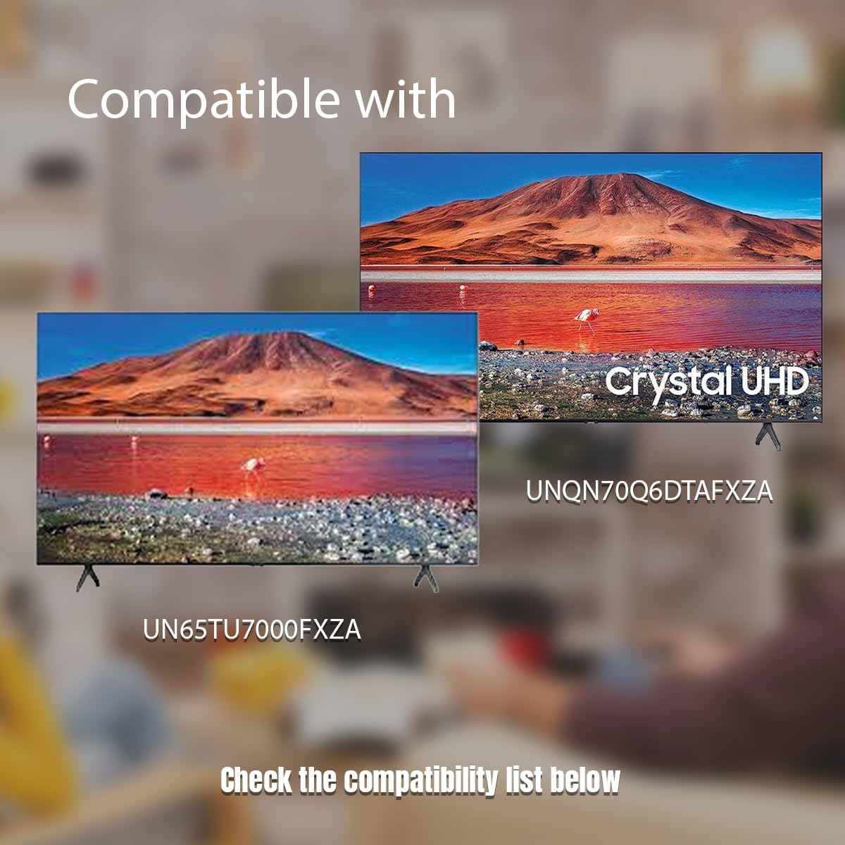 Stand Legs BN63-18873A BN63-18874A Models only 65"" Inches Crystal Series TU7000 TU700D Models fit Samsung NOT Compatible with The NU and RU Models, Black