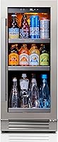 Ca'Lefort 15-Inch Beverage Refrigerator: 100-Can 3.0 Cu Ft Fridge, 34-54°F Glass Door Cooler, Built-in/Freestanding