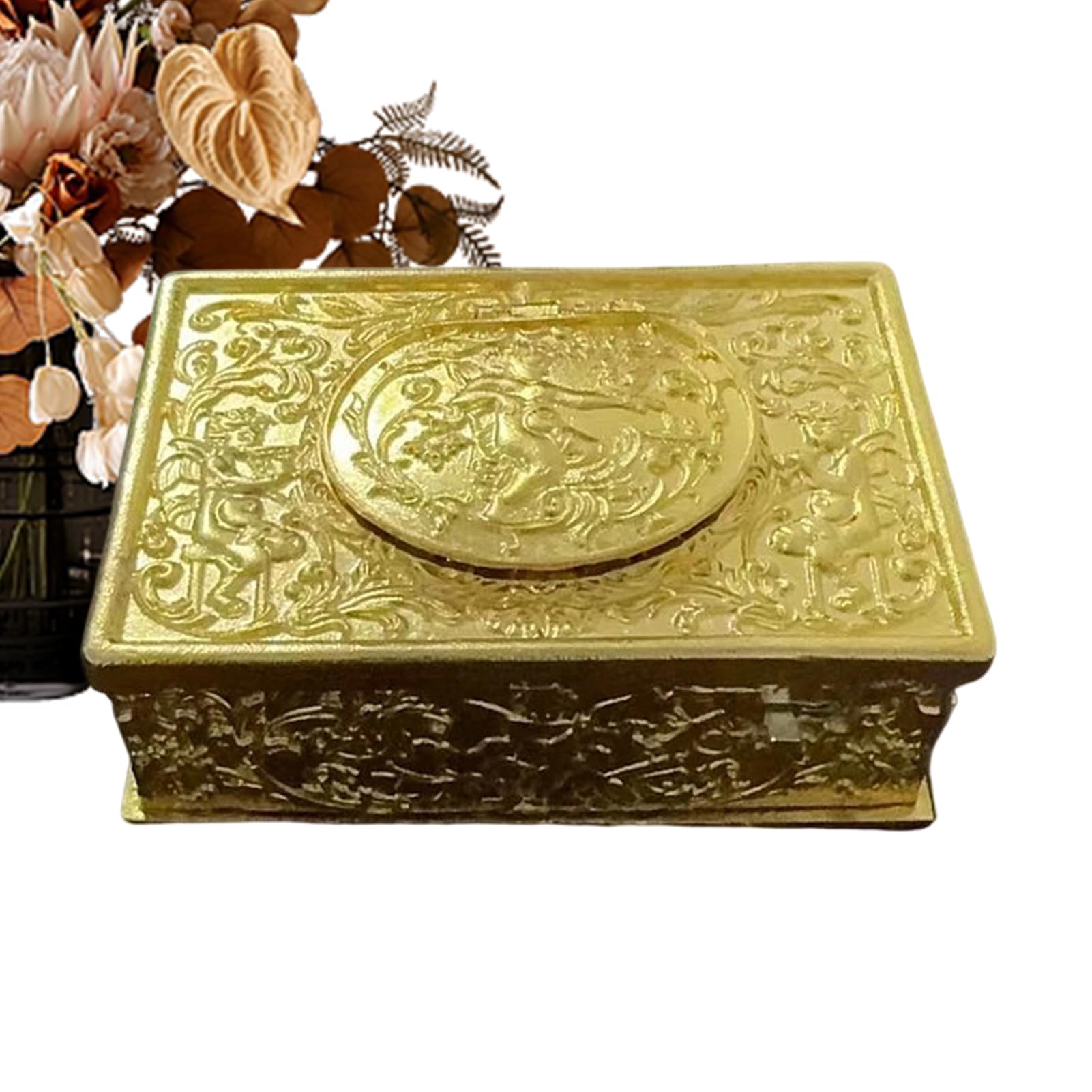 Caja de música pájaro vintage con grabados en relieve 3D coleccionable