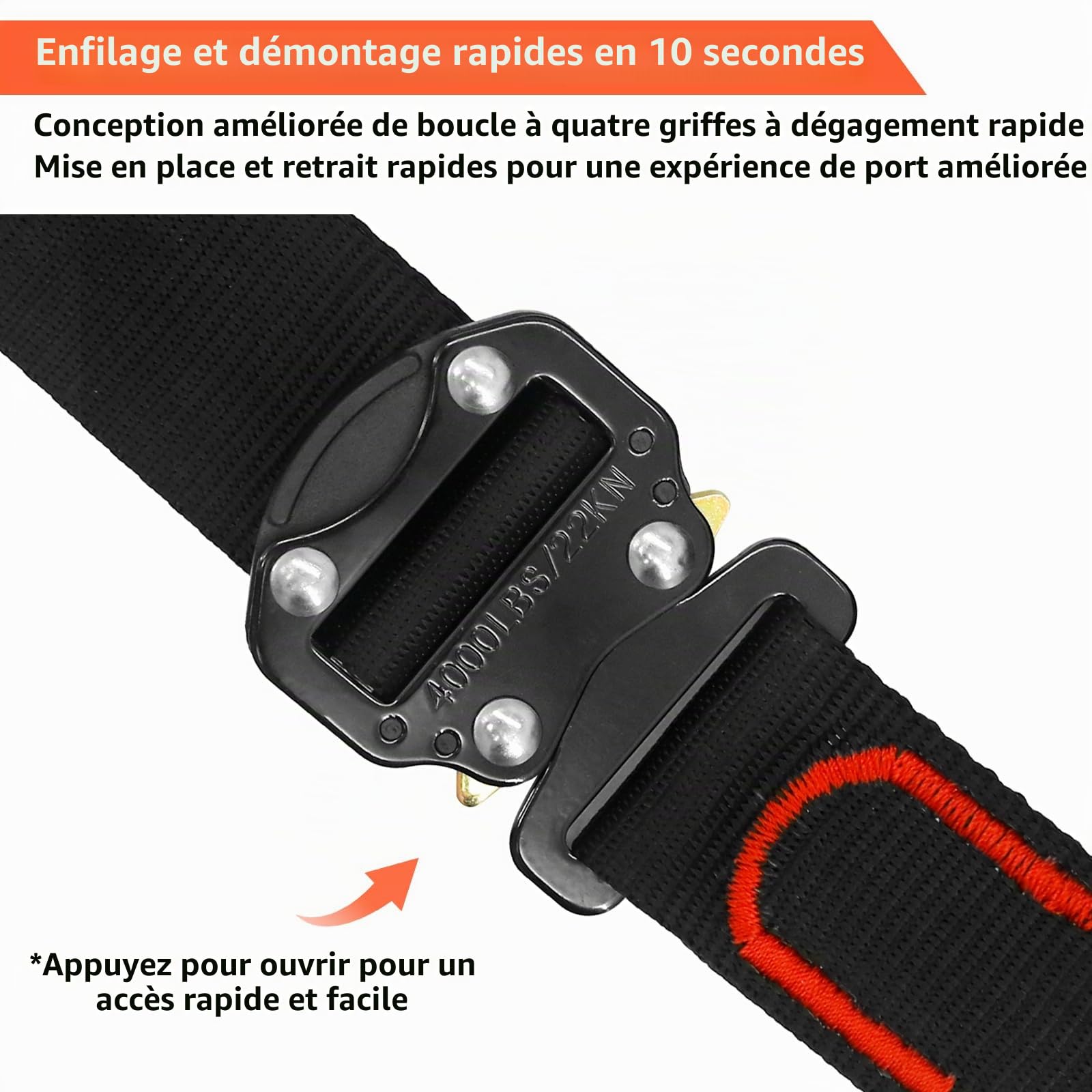 NewDoar Harnais de Sécurité Antichute Professionnel, Conforme aux normes ANSI/OSHA Réglable à 5 Points pour Toiture Escalade Arboriste Respirant Léger Longe de Sécurité à Double Crochet en Alliage