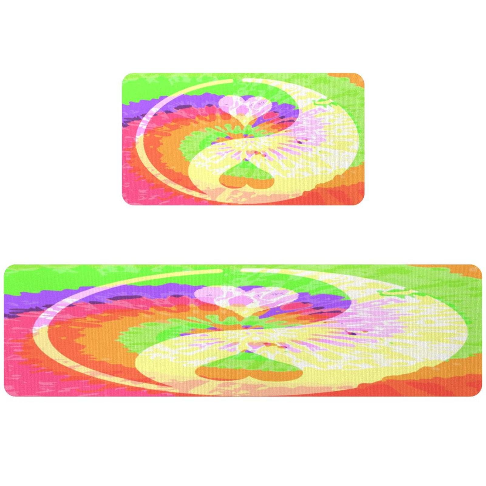 Alfombra de cocina lavable estilo hippie Peace tapete antideslizante para pasillo y lavandería