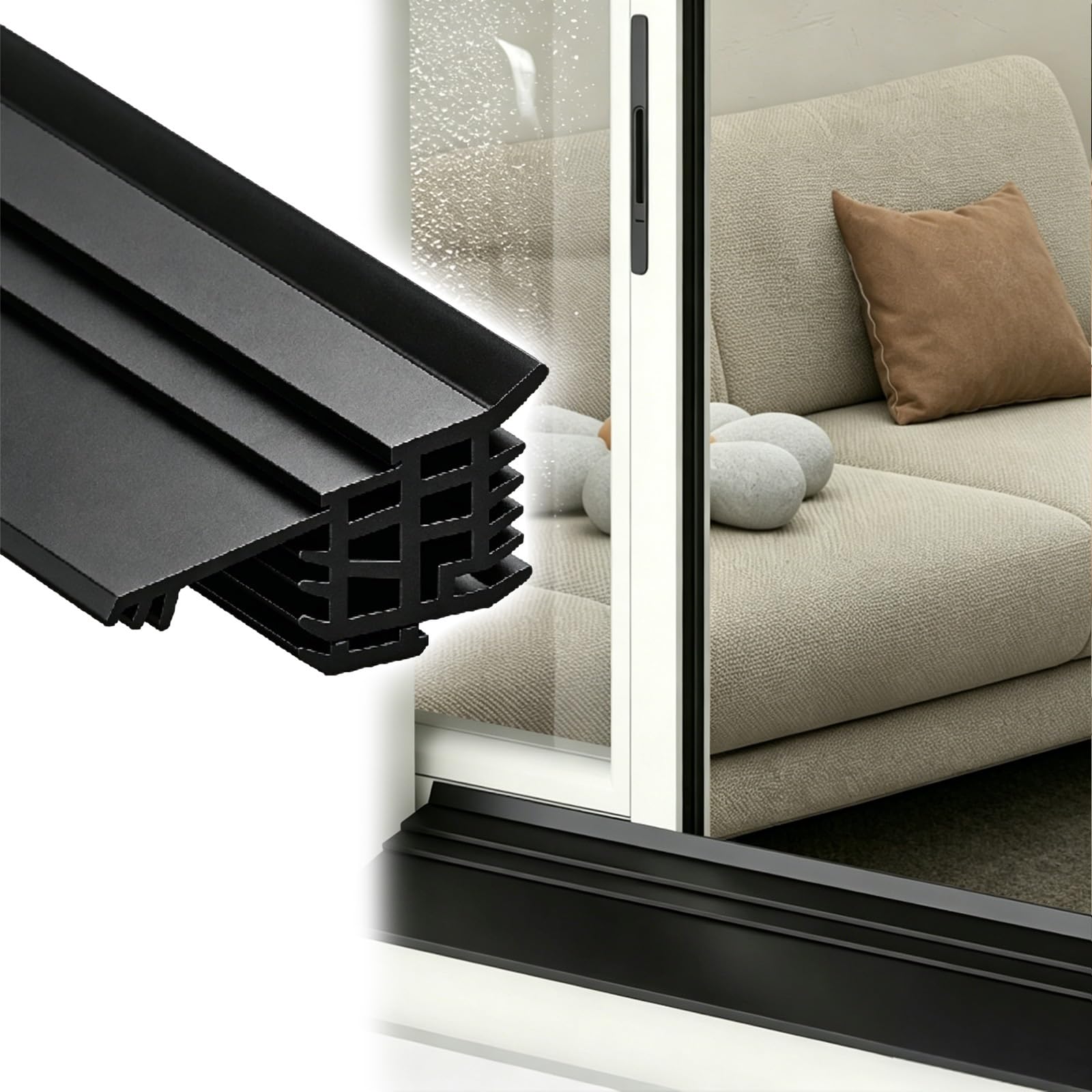 Deflector de lluvia LZMZMQ de 46mm y perfil de goteo para ventanas o puertas (6 unidades)