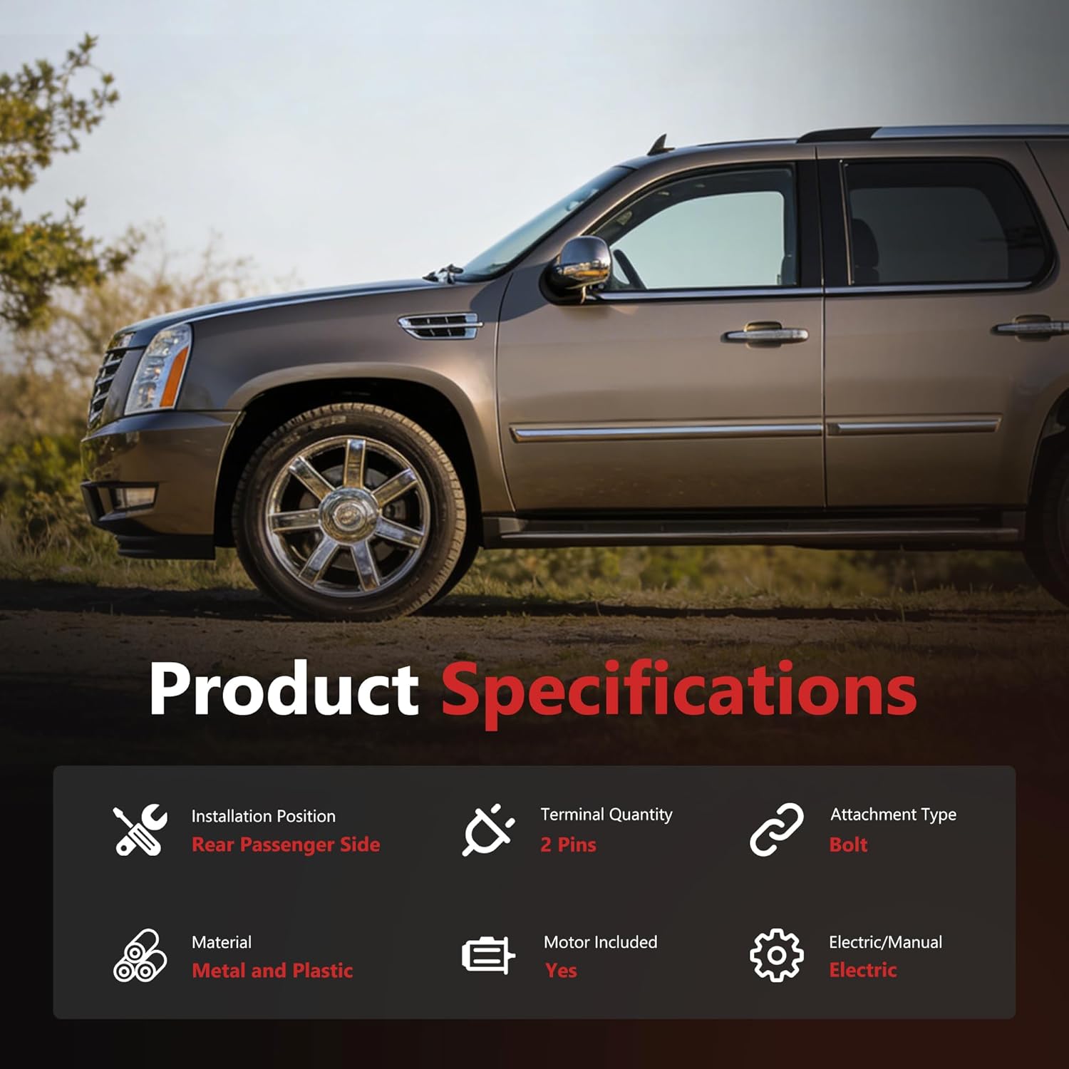 HYR Rear Passenger Side Power Window Regulator with Motor Fit for 2000-2004 Dodge Dakota, 1998-2003 Durango, 741-599 (2 Pins)