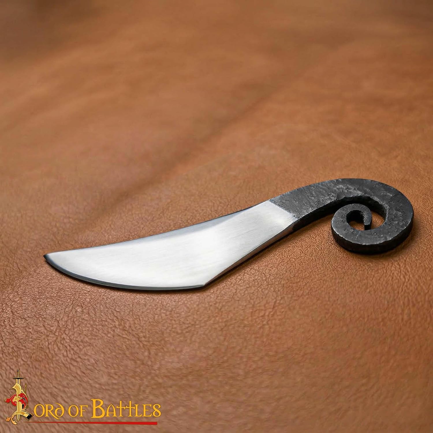 Lord of Battles Viking Pocket Knife Handforged Fixed Blade Vintage Art Collection Neck Accessory, Unique Gifts for Men, Carbon Steel with Genuine Leather Sheath (Neck Knife with Leather Sheath)