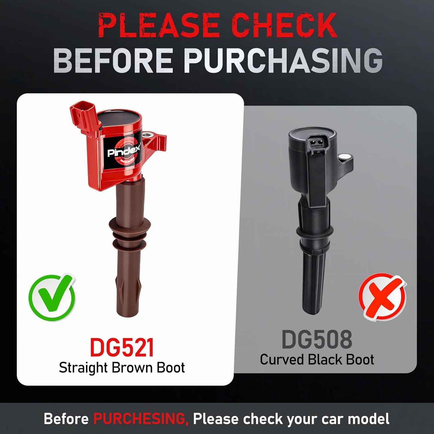 Pindex 8 Pack DG521 Ignition Coil Compatible with Ford V8 4.6L 5.4L 2008 2009 2010 F150 F250 F350 Super Duty Expedition Explorer Mustang Lincoln Navigator Mercury Mountaineer FD509 5C1716 E509 C1659