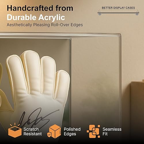 Vista 133 de Better Display Cases Versátil vitrina de acrílico transparente - Caja rectangular grande con base blanca 18" x 12" x 3" (BK09)