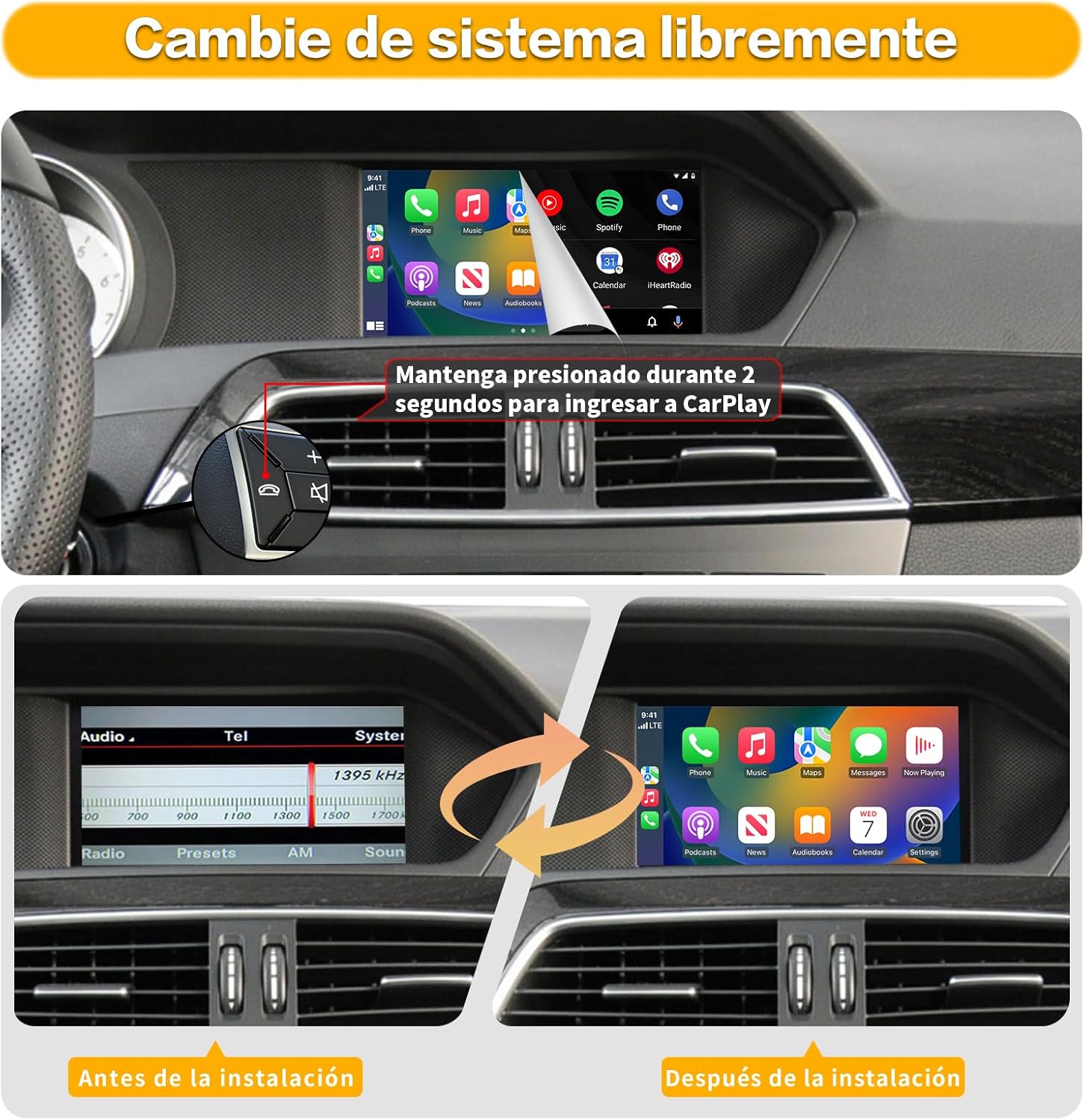 Switching between original system and Carplay interface