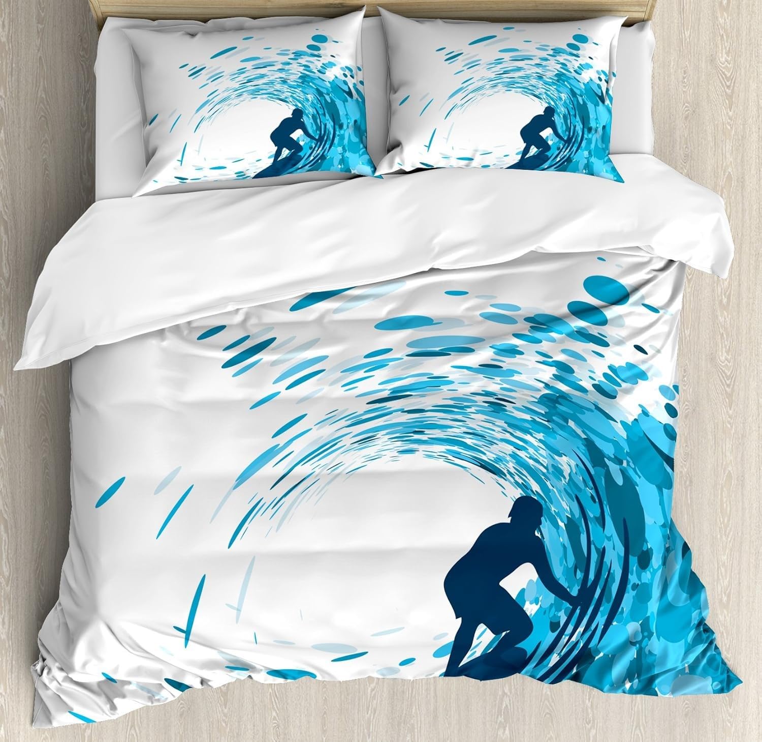 Sets de Housse Couette 220x240 cm pour Chambre Parentale Ambiance Surf