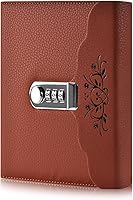 Vista 8 de ARRLSDB Lock Diary Leather Journal Writing Notebook Planner Organizer Digital Password Notebook Locking Personal Diary (Blue)