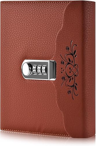ARRLSDB Diario de cuero con cerradura, cuaderno de escritura, planificador organizador, contraseña digital, cuaderno con bloqueo, diario personal