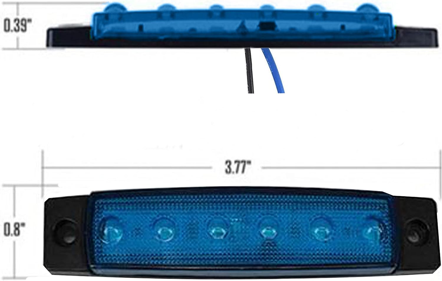 3.8" Boat Marine Navigation Lights,12V Waterproof Utility LED Courtesy Transom Cockpit Stern Strip Deck Light for Kayak Yacht Sailboat Fishing Pontoon(10pcs Blue)