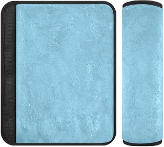 ODAWA Protetor de almofada de cinto de segurança para carro azul celeste macio conforto almofada de cinto de segurança 2 peças almofada de cinto de segurança ajuda a proteger seu pescoço e ombro 16,5 x 16,5 cm