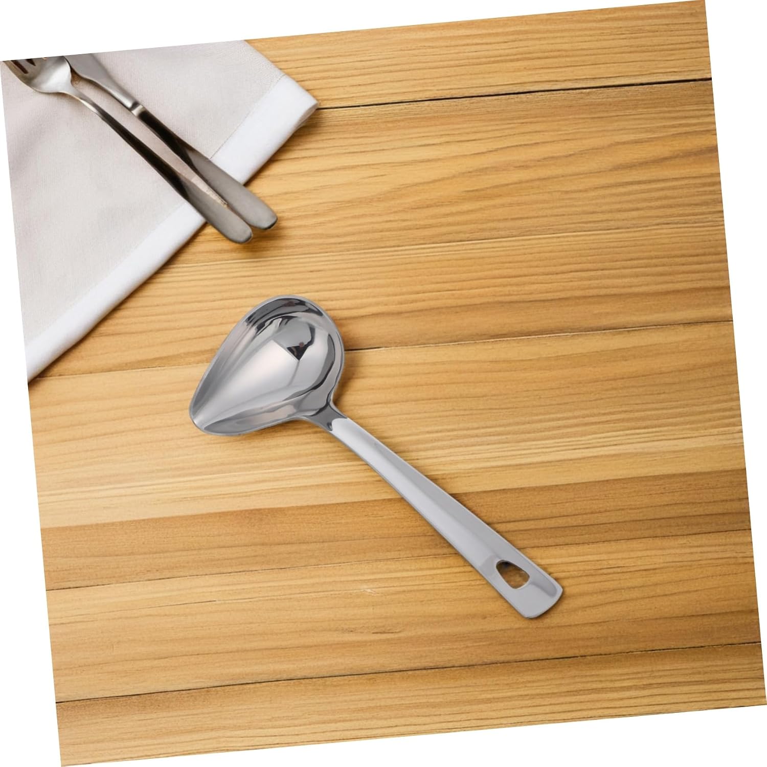 Stainless Steel Gravy Ladle with Duckbill Spout, Kitchen Serving Spoon