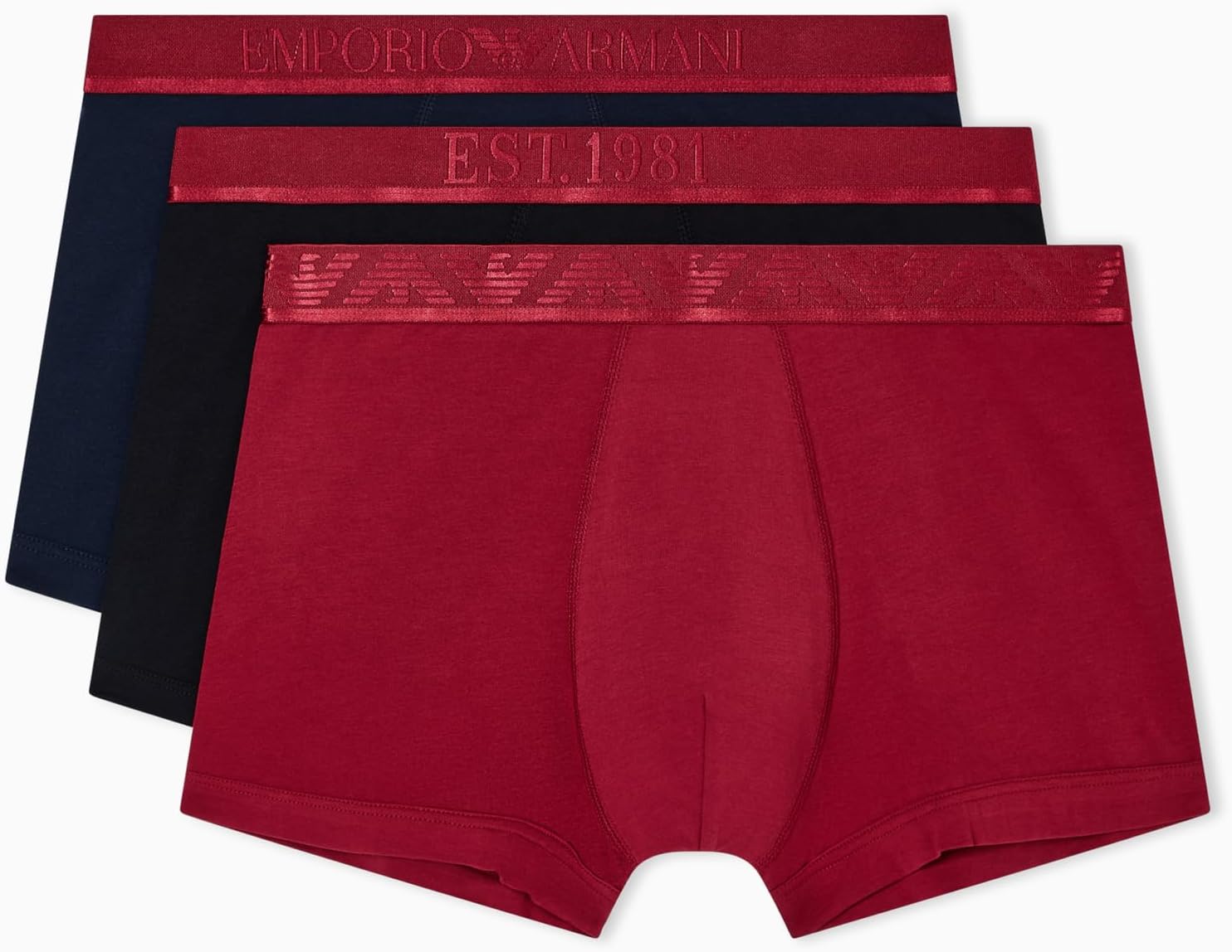 Emporio Armani Men's Shiny Logo Band 3 Pack Trunk