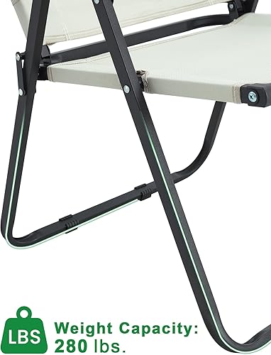Miniatura 7 de Sillas plegables de camping para exteriores, sillas plegables al aire libre con reposabrazos de madera dura, sillas de campamento portátiles para