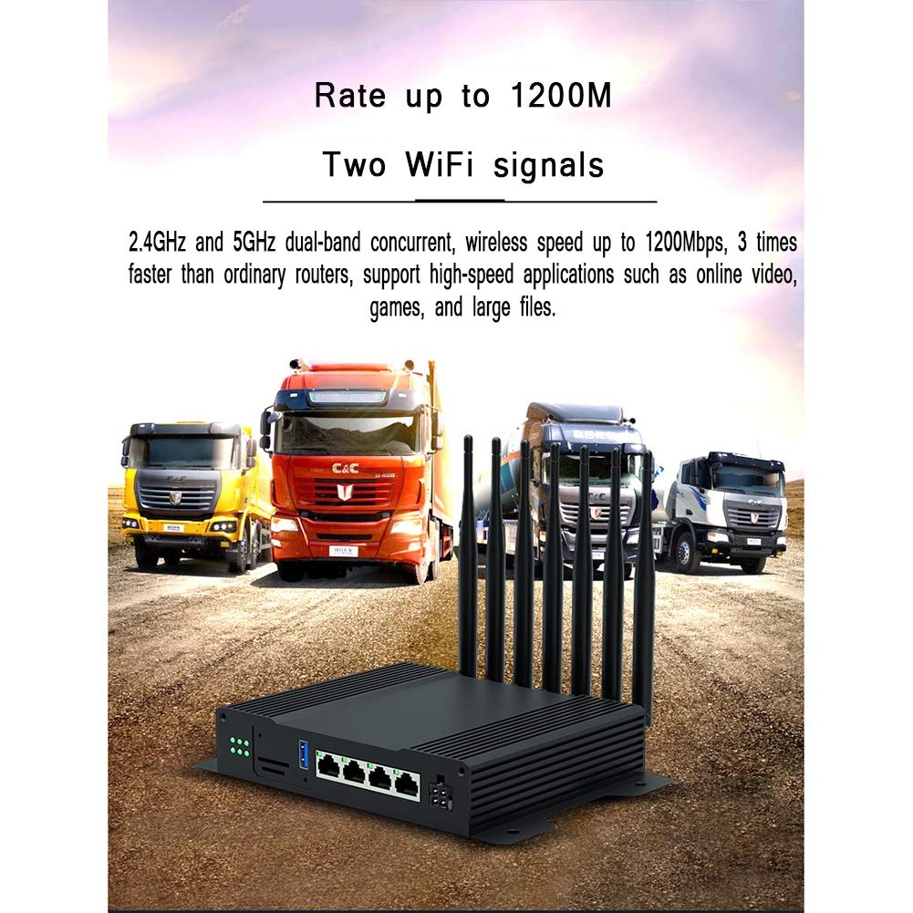 Routeur sans Fil 4G, 4G LTE WiFi Routeur 1200M de qualité Industrielle Gigabit Double Bande 2.4G et 5.8G