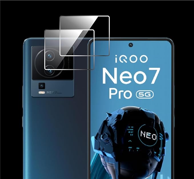 Edge to Edge Camera Tempered Glass For IQOO NEO 7 PRO/IQOO NEO 7 Pack of 2 (Air Bubble Proof, Anti Finger Print)