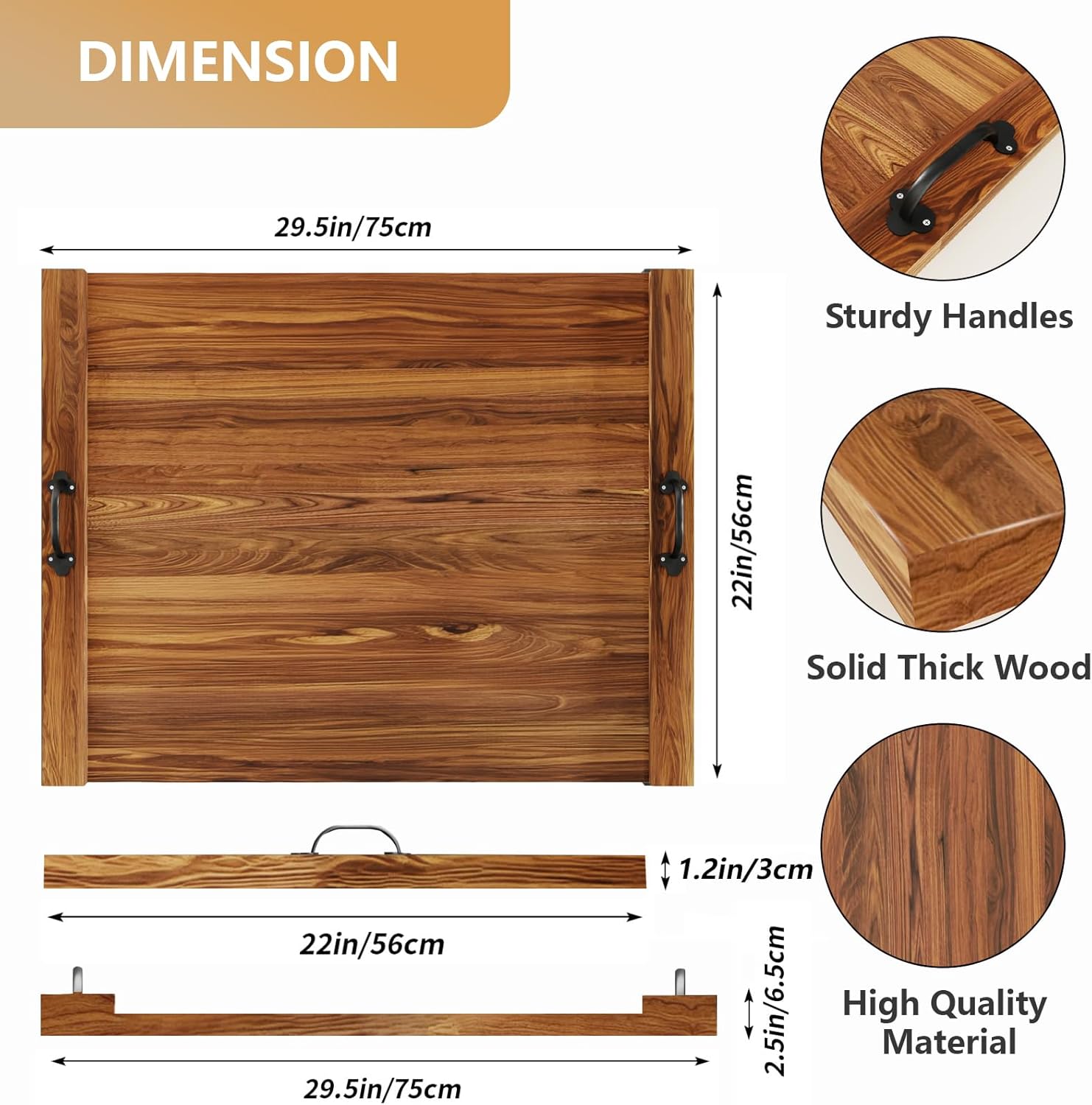 Noodle Board Stove Cover with Handle Wooden Stove Top Cover Board 29.5x22" for Electric Gas Stove Burner, Glass Range Stovetop Cover
