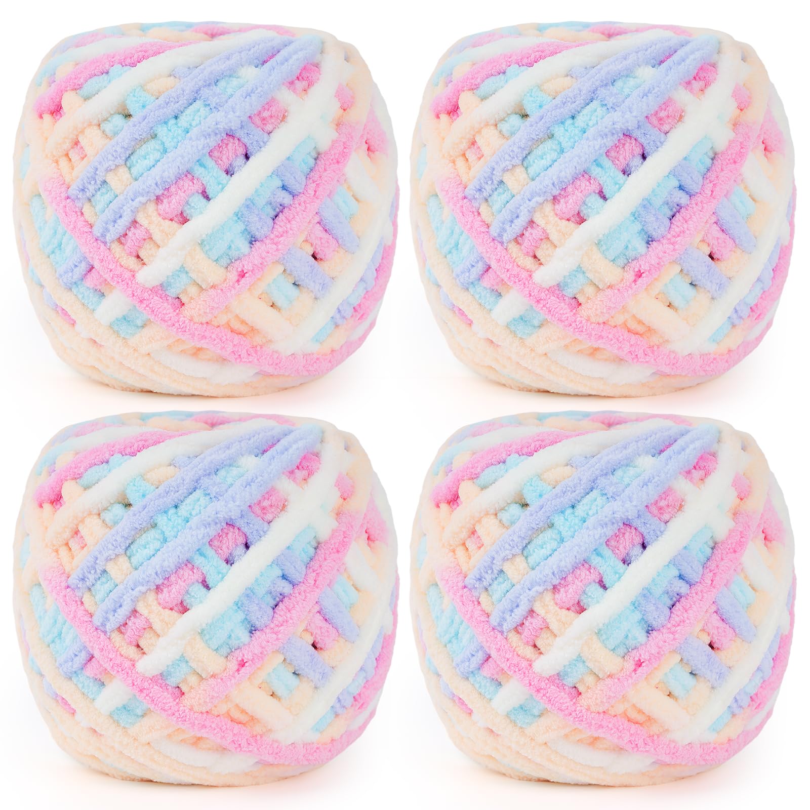 Aeelike Chunky Yarn 400g, 4 Pack Chunky Wool for Knitting 100g Balls