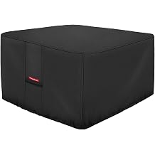 Porch Shield Fire Pit Cover - Waterproof 600D Heavy Duty Fade Resistant Square Patio Fire Pit Table Cover Black - 44 x 44 inch