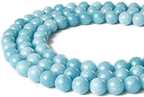 Miniatura 3 de 60 cuentas de aguamarina de profundidad de 0.236in, cuentas de piedras preciosas naturales redondas sueltas para hacer joyas