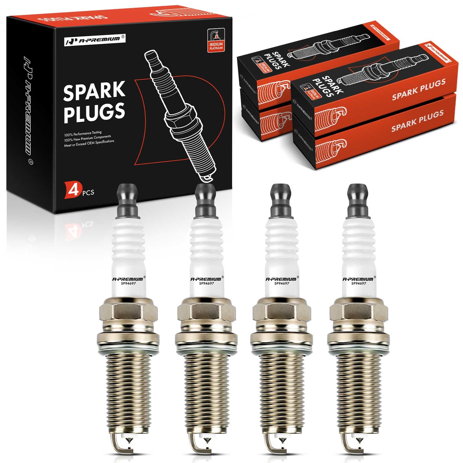 A-Premium Iridium Platinum Spark Plugs Compatible with Toyota Camry 2017-2017 2.5L, RAV4 2016-2018 2.5L, Avalon 2013-2018 2.5L & Lexus ES300h 2013-2018, NX300h 2015-2020, 2.5L, Pack of 4