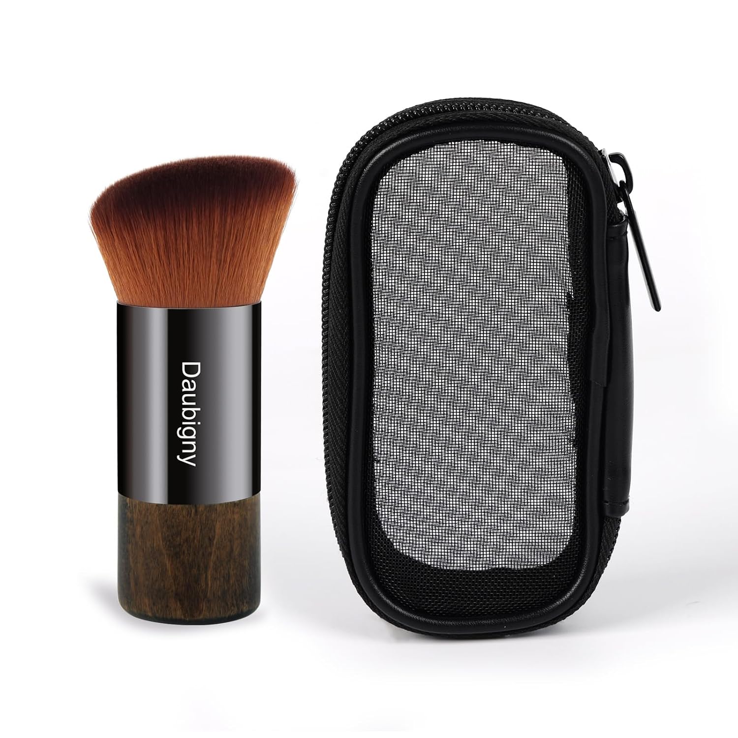 bareMinerals Beautiful Finish Foundation Brush, Foundation Blending Brush, Holds Loose Powder Foundation, Build Coverage, Synthetic Fibers, Vegan