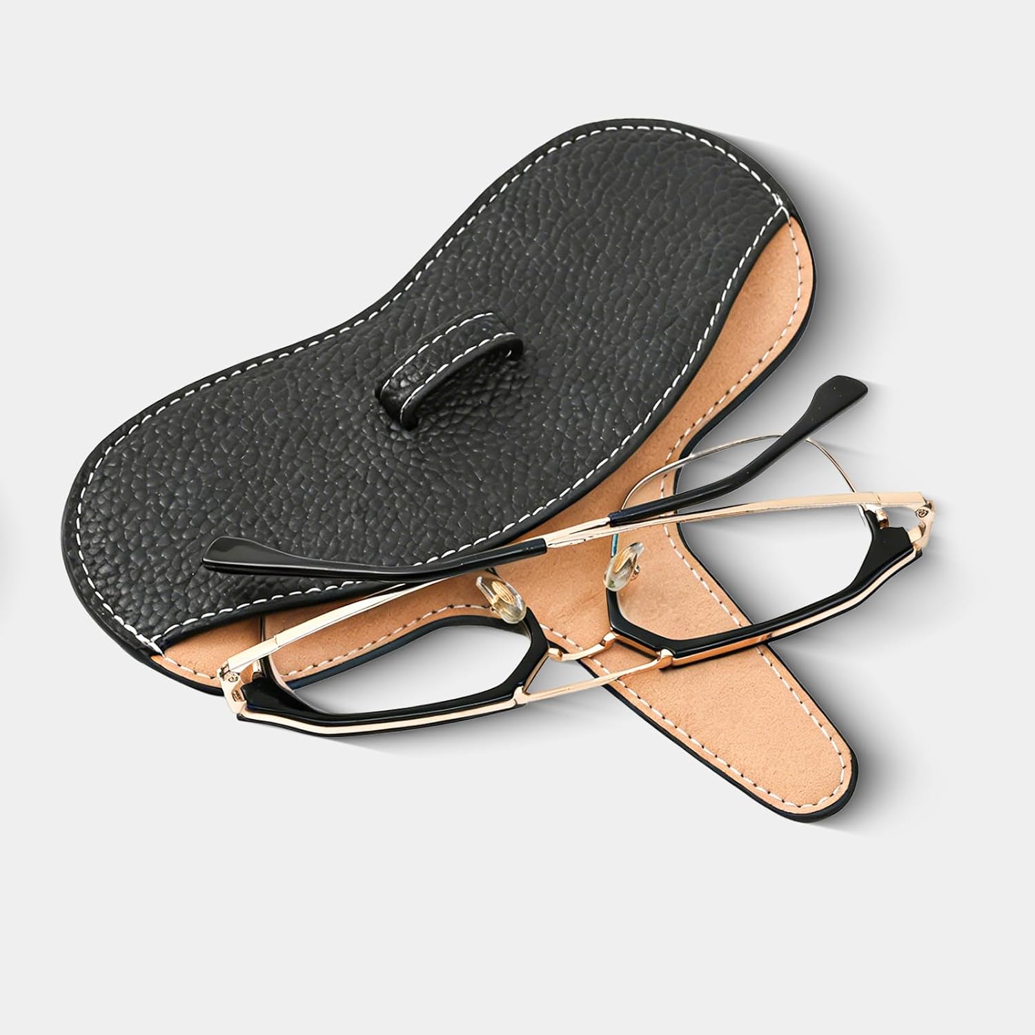 Leather Glasses Case, Portable Lightweight Soft Eyeglass Case, Travel Sunglasses Protective Case for Women Men