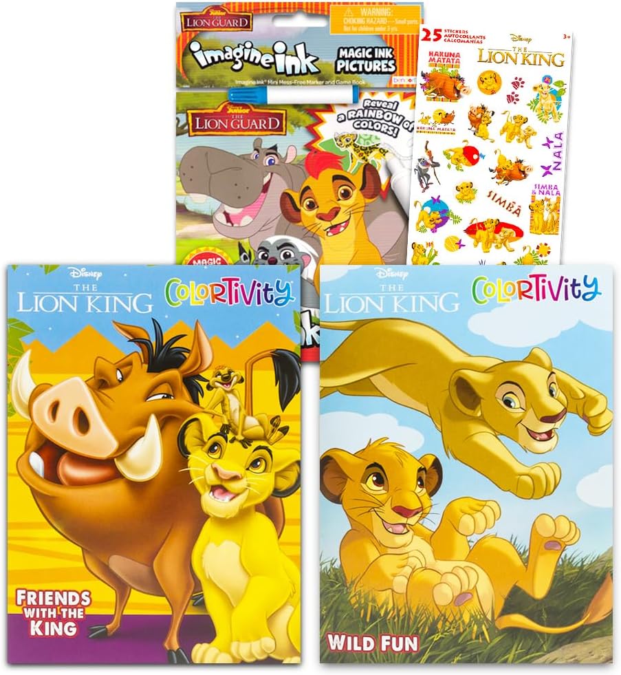 Lion Guard Coloring Book Bundle - Lion King Coloring Book Set with Stickers, More | Lion King Coloring Books for Kids Ages 4-8