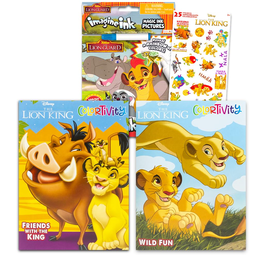 Lion Guard Coloring Book Bundle - Lion King Coloring Book Set with Stickers, More | Lion King Coloring Books for Kids Ages 4-8
