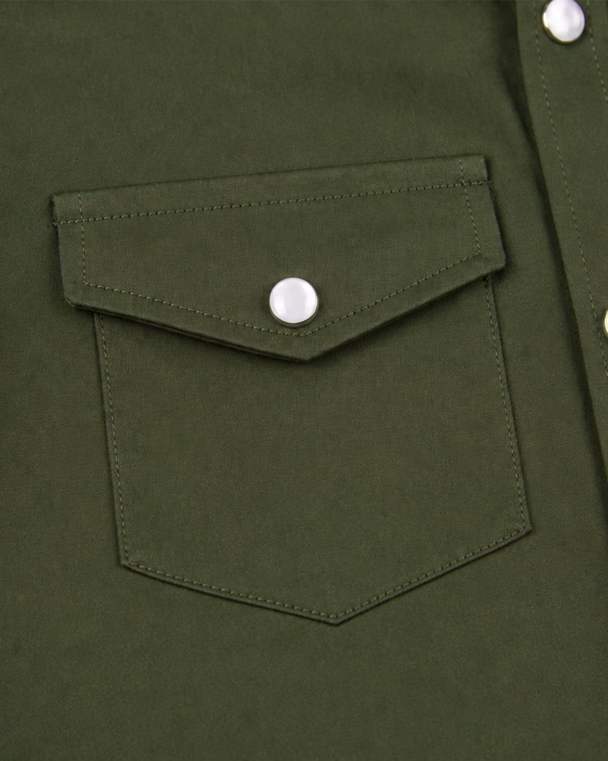 Boys Solid Western Pearl Snap with Flap Pockets Long Sleeve Shirt