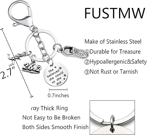 Miniatura 3 de FUSTMW Llavero de corredor de regalo de maratón, joyería de maratón, regalos para correr