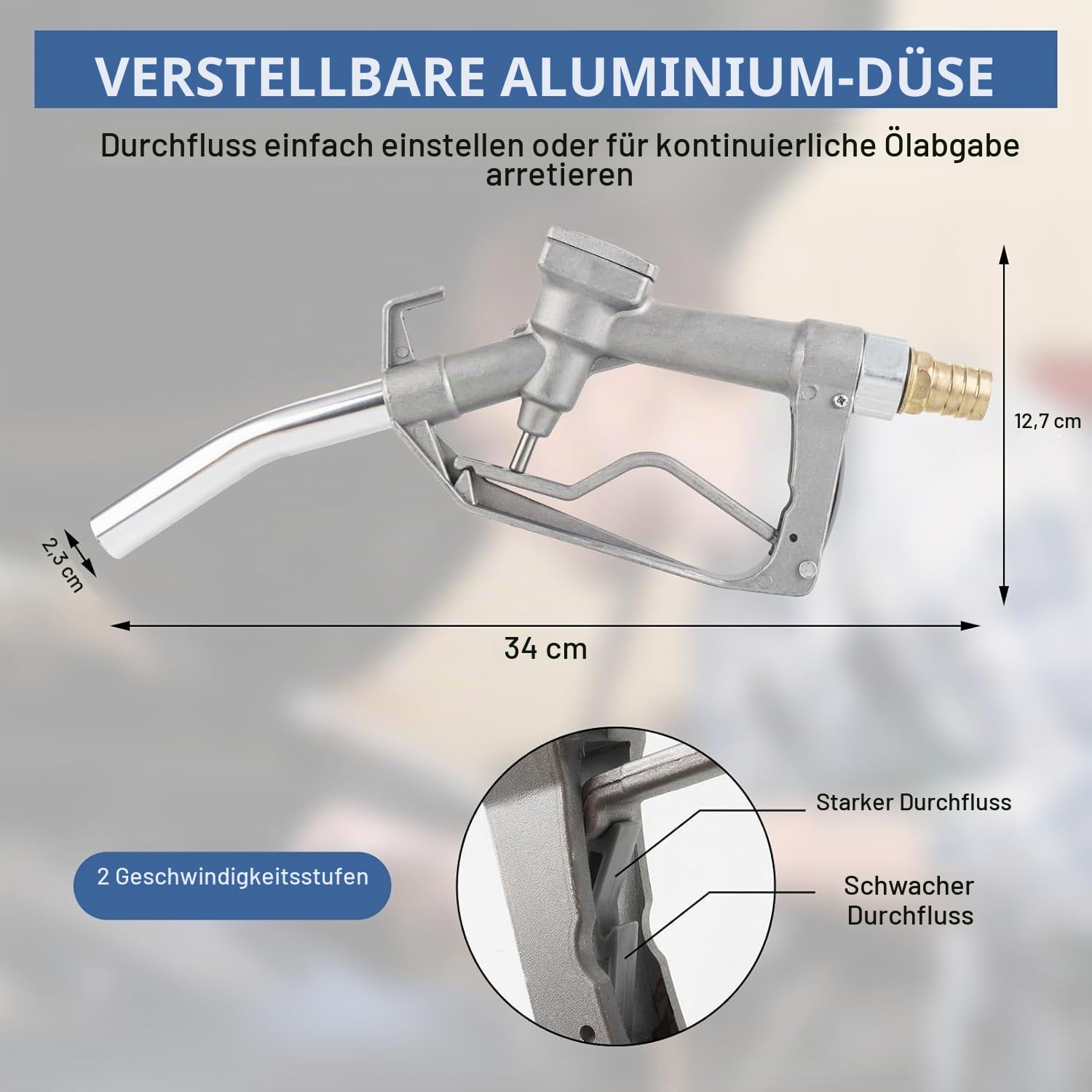 12V 175W Diesel Umfüllpumpe 45L/Min Elektrische Kraftstoff Umfüllpumpe mit Düse & Schlauch für Diesel, Kerosi