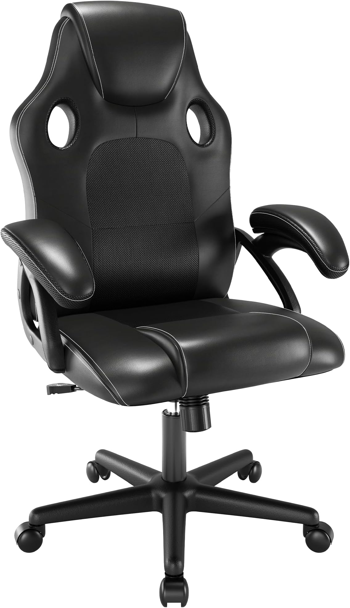 play haha Office Chair,Ergonomic High Back Seat With Breathable Mesh Insert Padded Armrests Durable Base Lumbar Support Faux Leather Surface For Gaming Home Or Office Use Gaming Chair