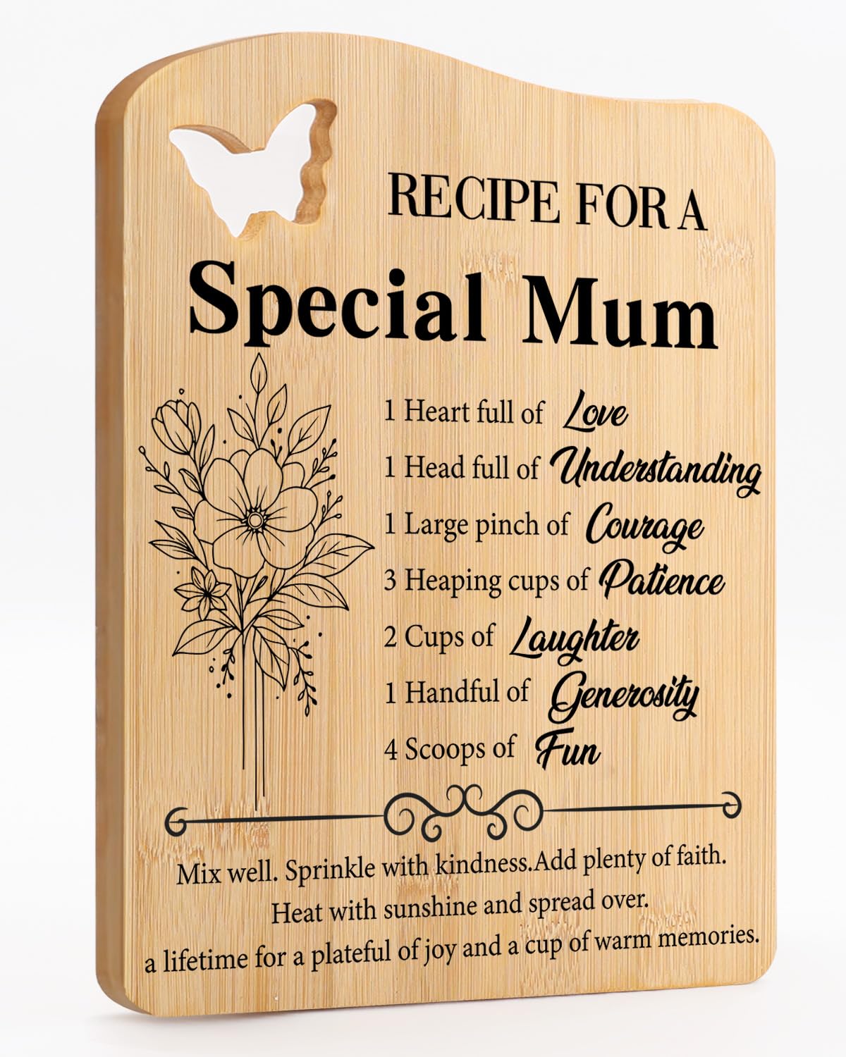 Birthday Gifts for Mum, CadeauJoie UV Bamboo Cutting Board Mum Gifts from Daughter Son, Mothers Day Kitchen Presents for Mummy