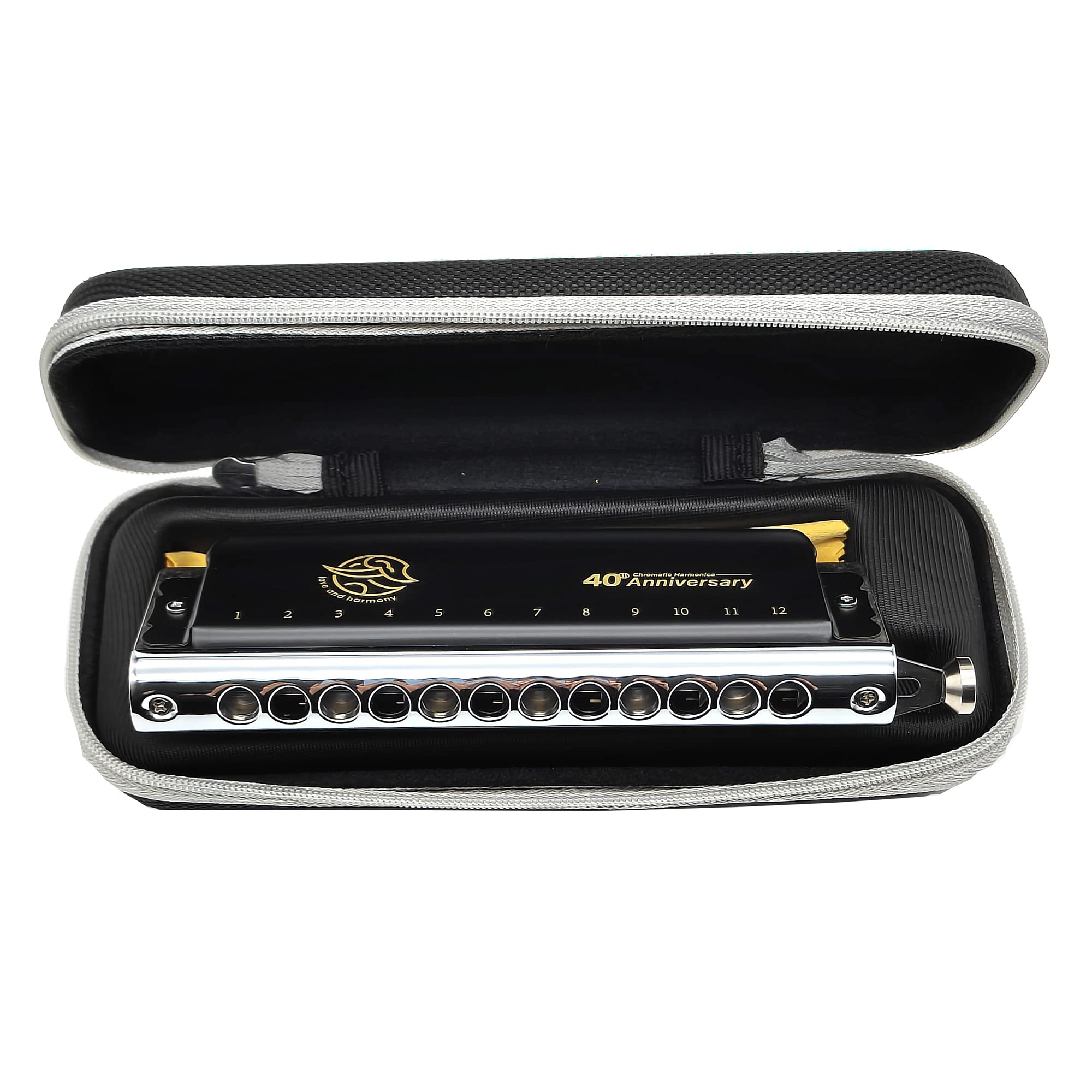 SWAN Harmonijka chromatyczna z 40 rocznicami, 12 otworów, 48 tonów, usta, organy Dreamer, Harmonijka C dla profesjonalnych początkujących ćwiczących instrumenty muzyczne