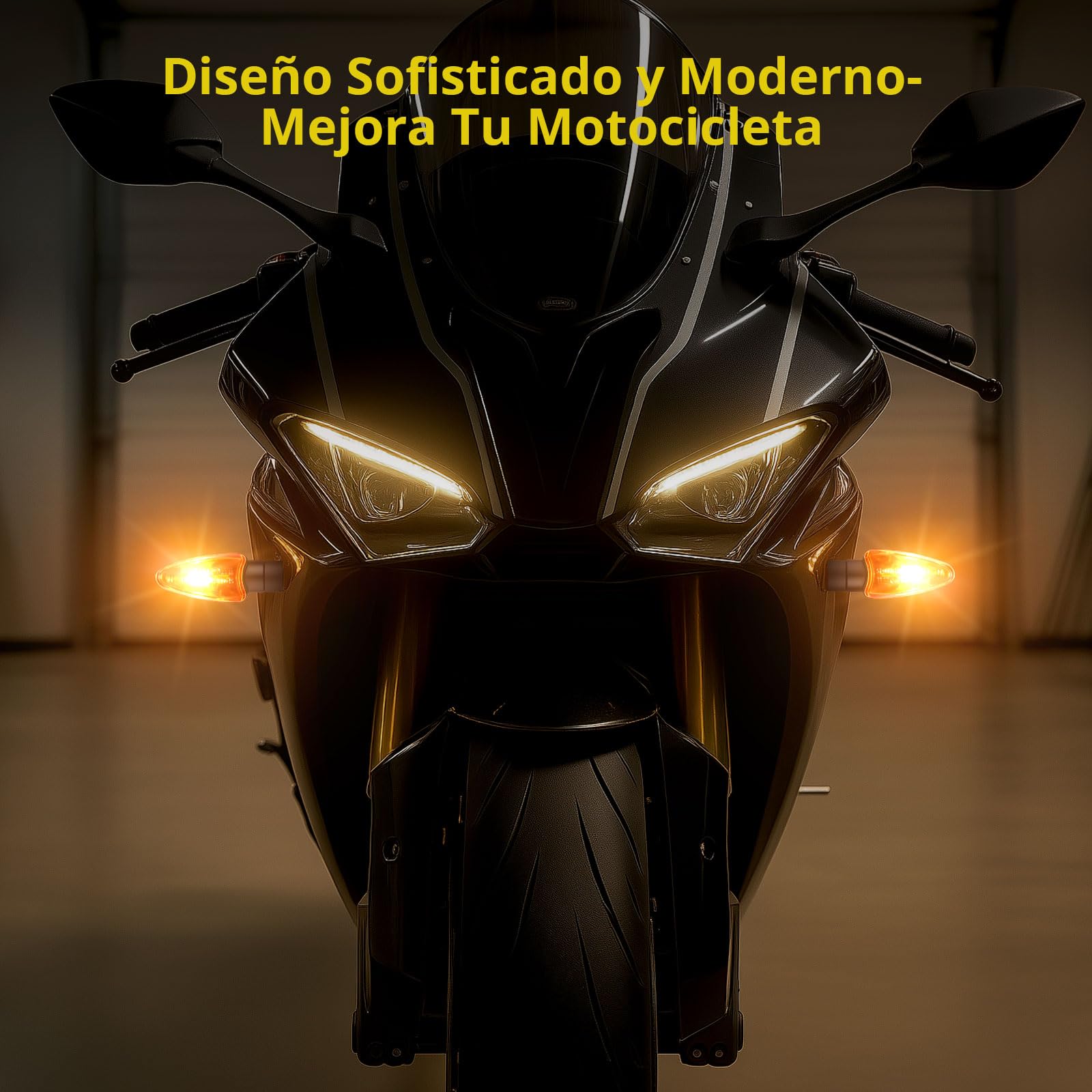 PROZOR 4PCS Intermitentes Moto Universal Homologadas ECE R50 Luces de Señal de Giro Impermeable IP65 Bombilla de Alta Potencia10W Indicador de Señal de Giro Ámbar para M10 Motocicleta Moto 12V
